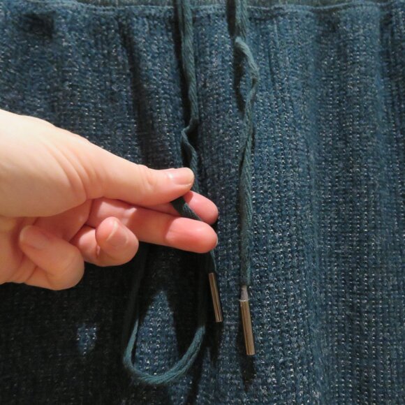 ANTHROPOLOGIE DAILY PRACTICE Mariah Harem Pants Forest Green Lounge Waffle Knit - Picture 7 of 13